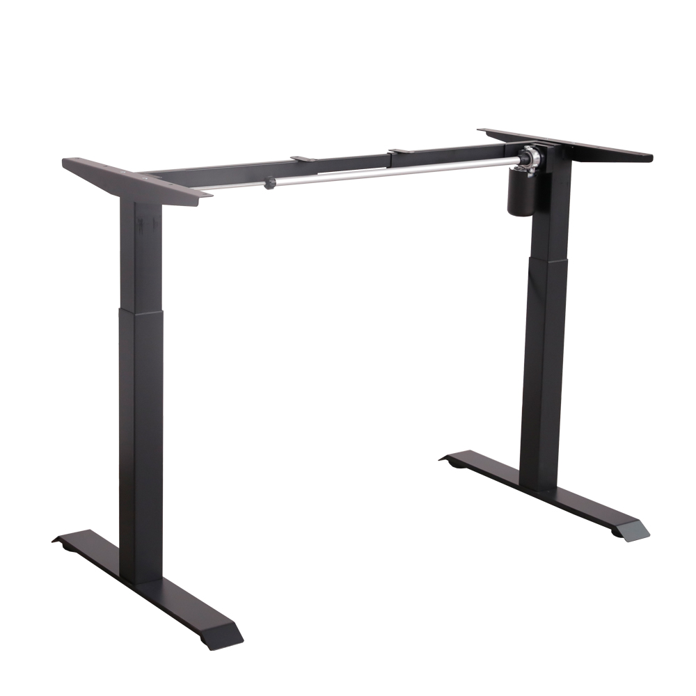 Single motor desk frame