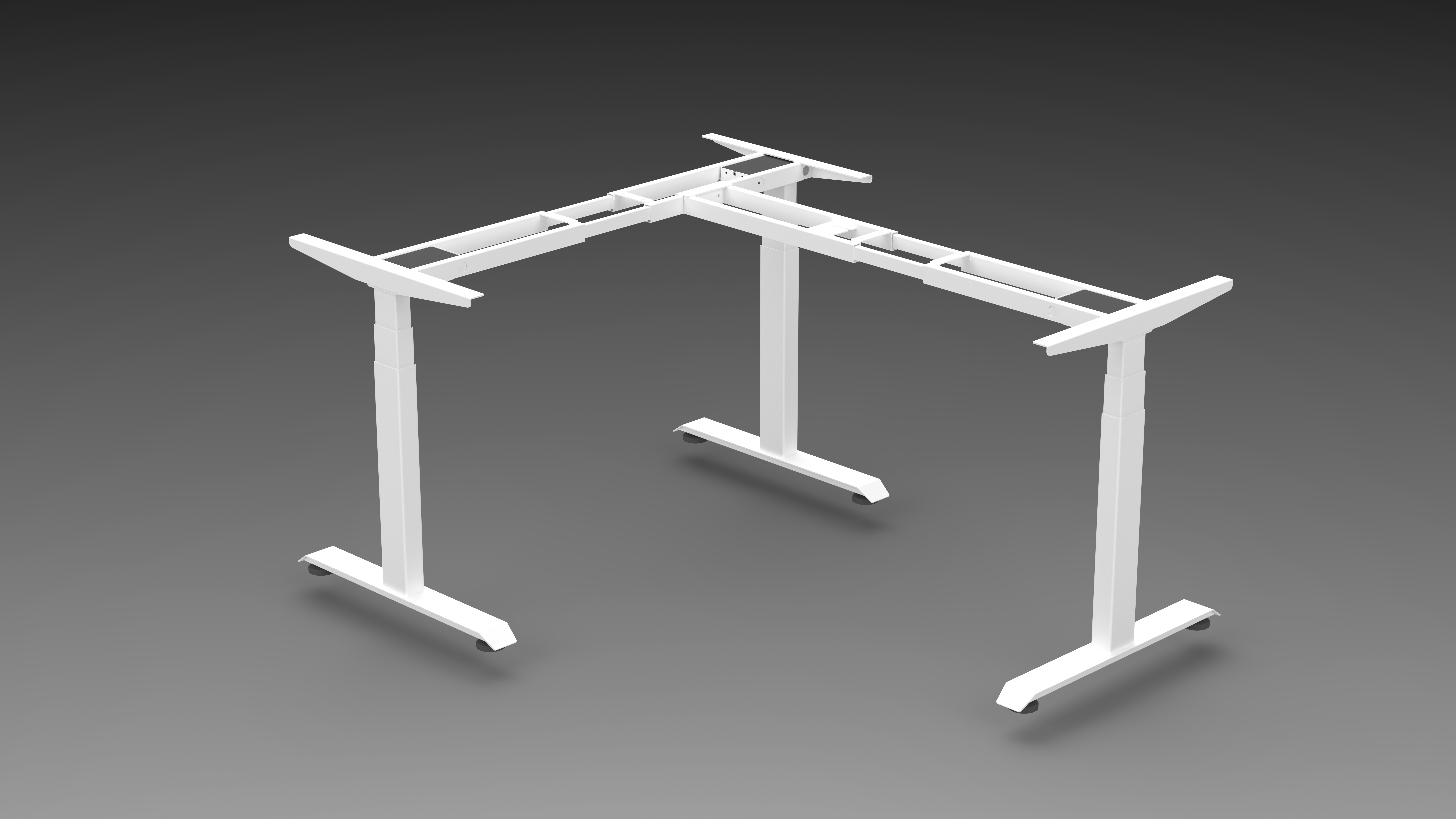 L shape standing desk frame