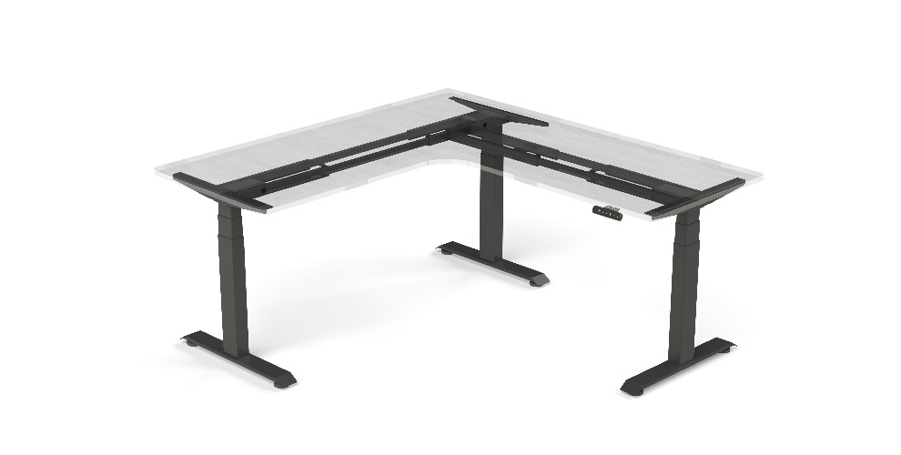 L shape standing desk frame